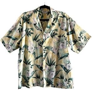 VTG Hawaiian Shirt Sz. L Local Paradise Honolulu 1990s Floral Golf Magnum PI